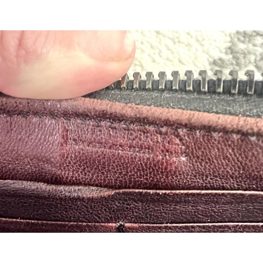 BURBERRY Authentic Quilted Brown Leather Zip Around Credit Cards Wallet - Picture 7 of 11